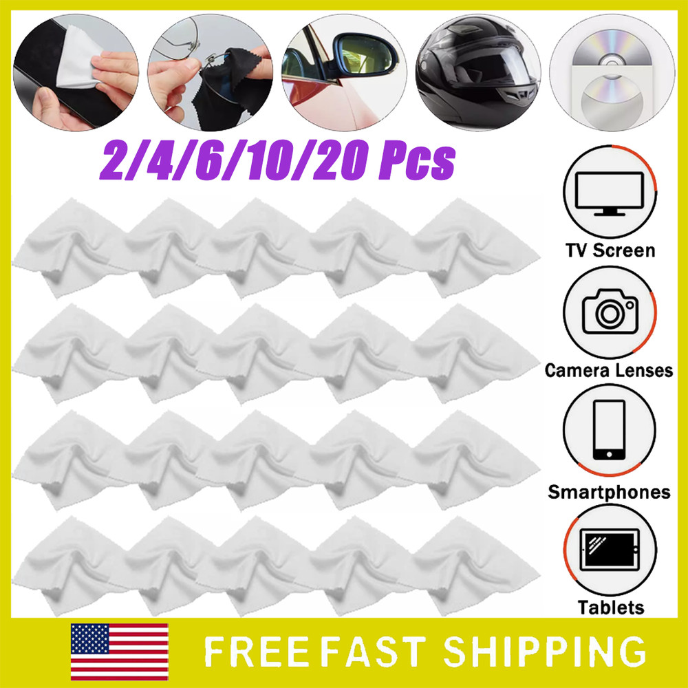 2Pcs Microfiber Cleaning Cloth for Glasses Phone Screen Camera Lens Soft