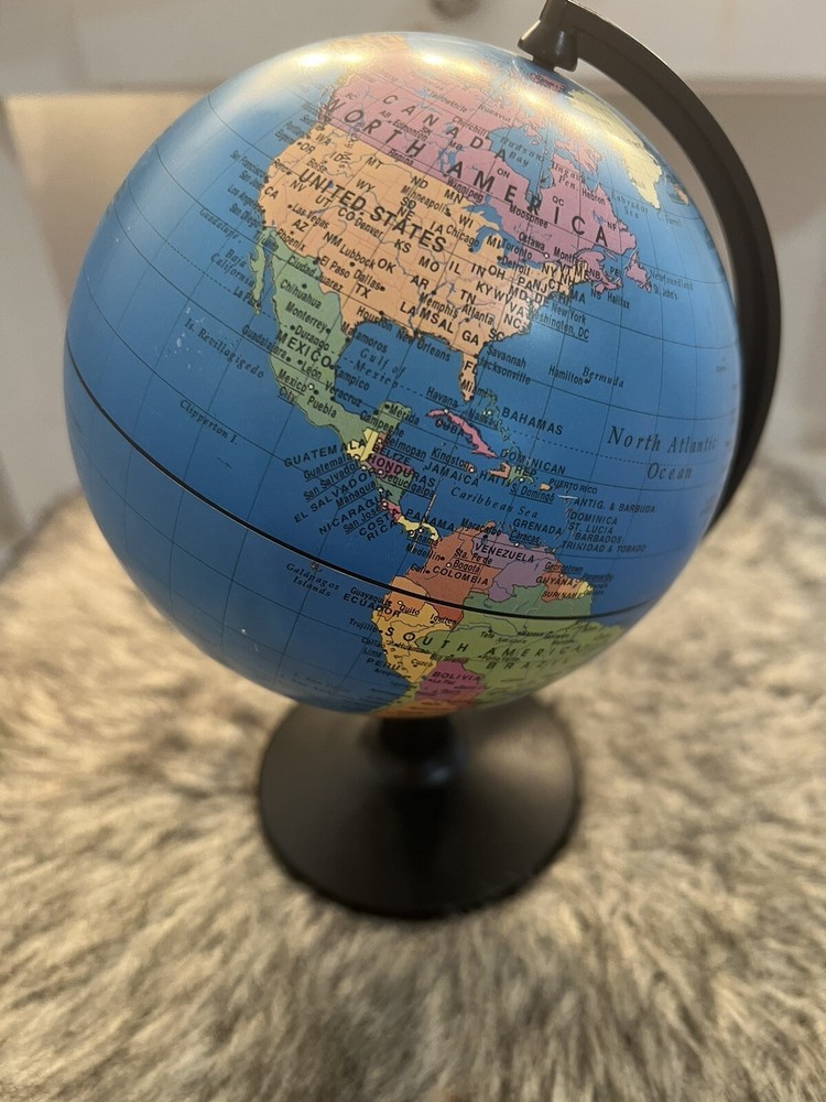 Desktop Globe Spinning Dual Direction Educational Decor 8.5”