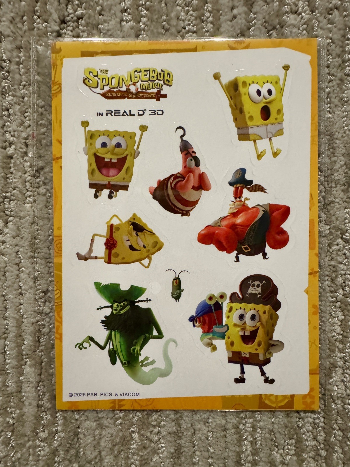 The SpongeBob Movie (2025) 18x12 Poster & Sticker Sheet AMC RealD 3D Fan Event