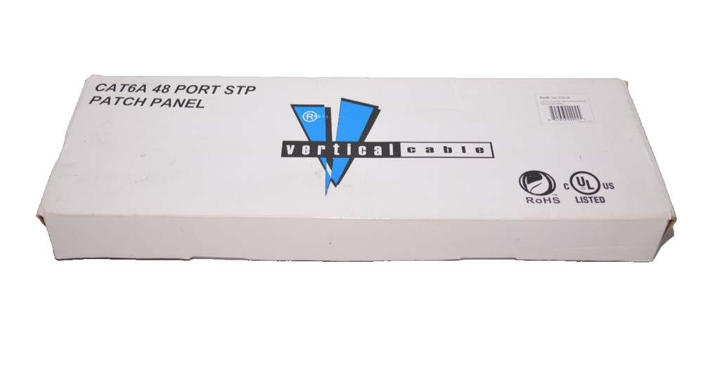 Vertical Cable Cat6A 48-Port STP Patch Panel – Rack Mount Network Distribution