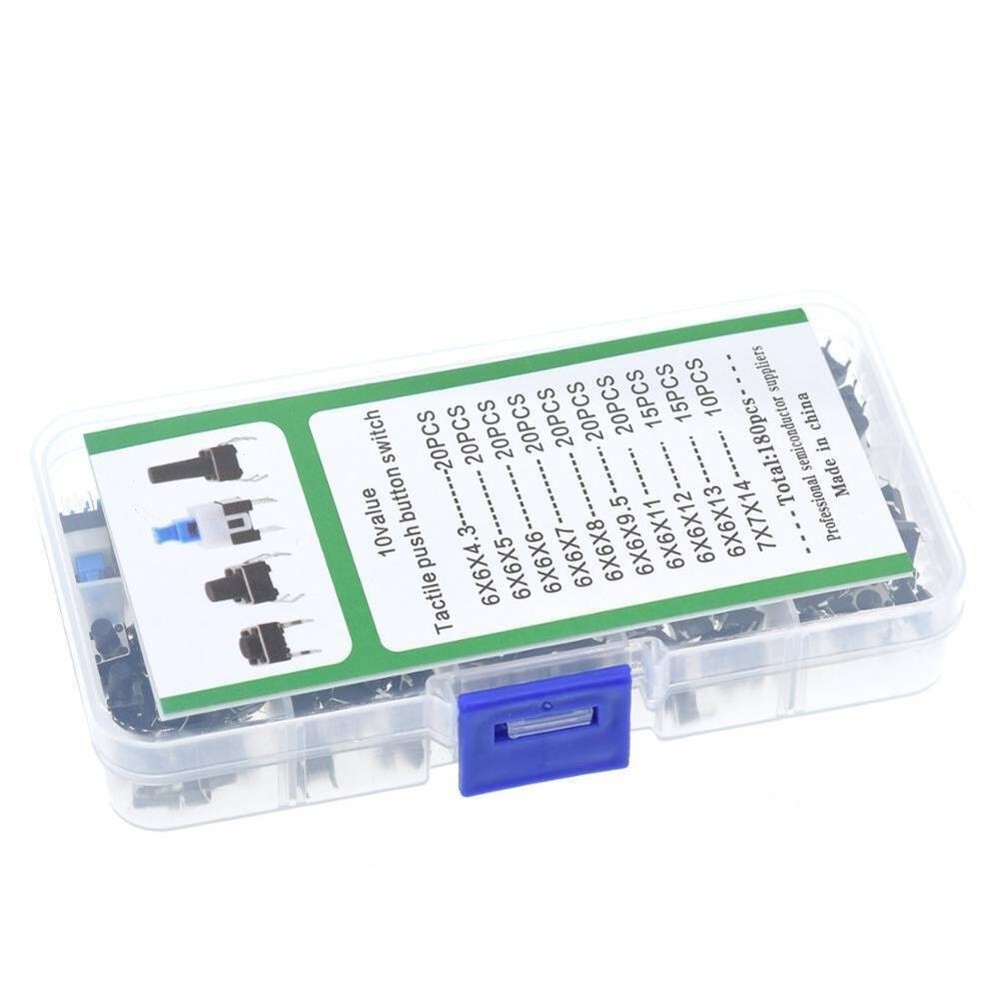 Push Button Tactile Switch Kit 180 Pieces Boxed for Electronic Device Repairs