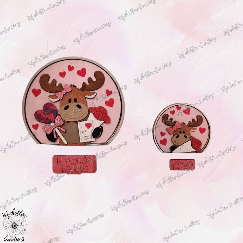 Valentine's Day Moose Interchangeable Snow Globe