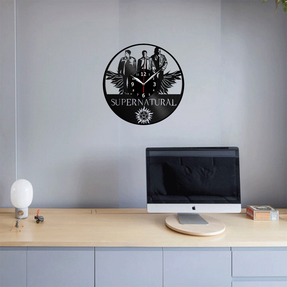 Supernatural Vinyl Record Wall Clock Decor Handmade 4131