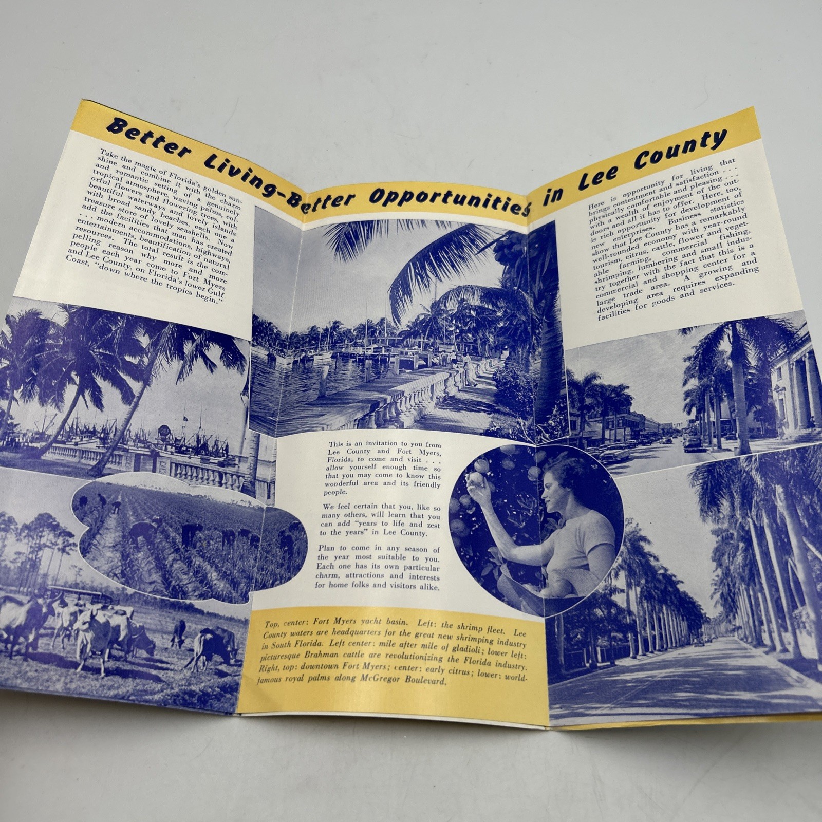 1950s Fort Myers Florida Travel Brochure Vintage