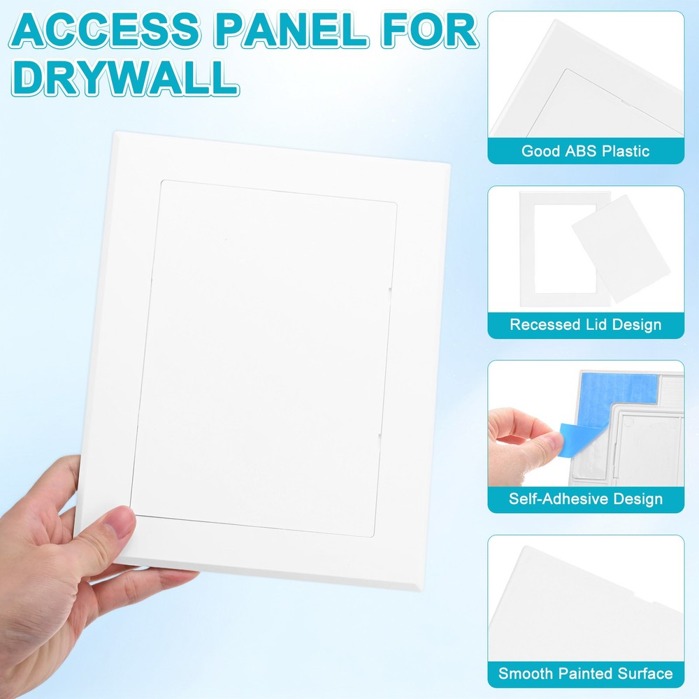 1-Pack Access Panel for Drywall, 7x5" Plastic Removable [White, Rectangle]