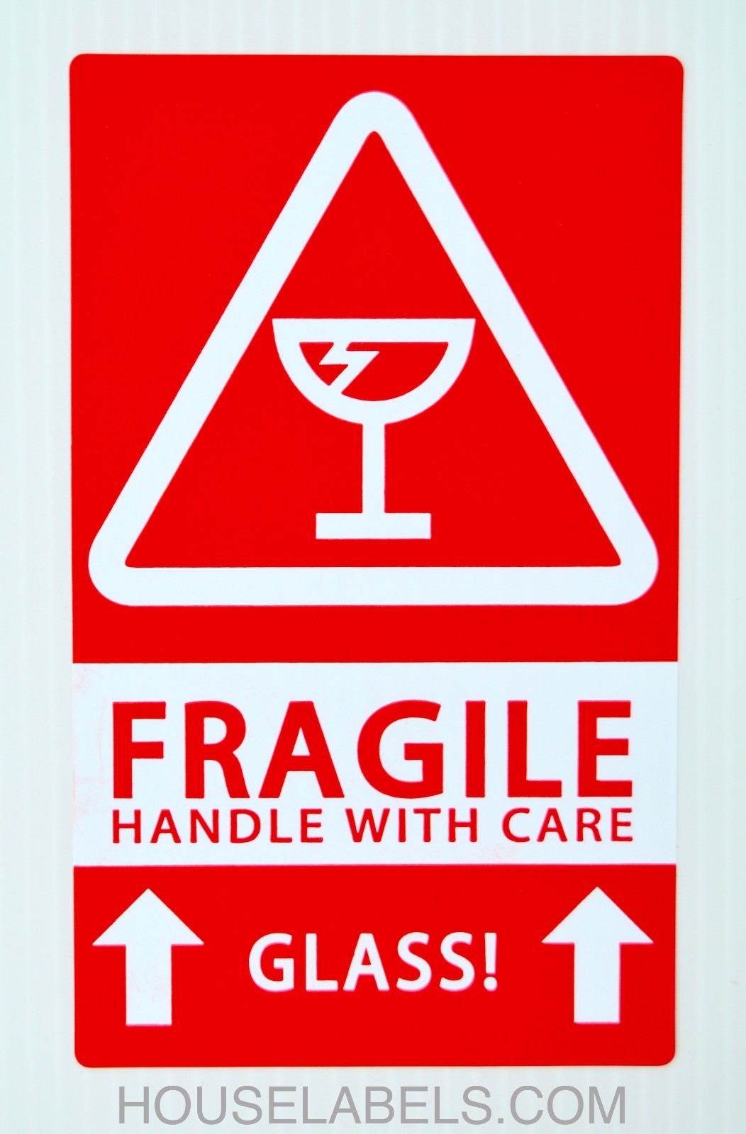 1 Roll ; 500 Labels 3x5 (3" x 5") Pre-Printed Fragile GLASS This Way up Labels