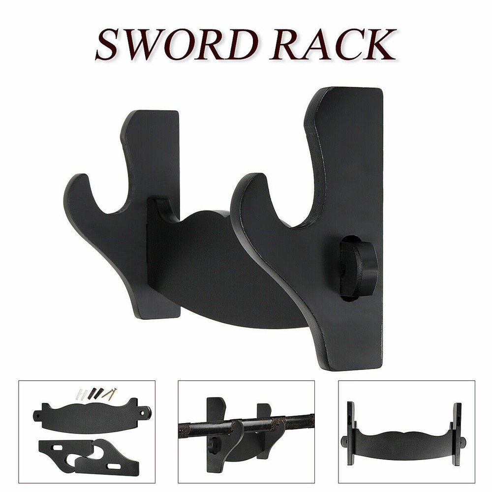 Sword Rack Bracket Hanger Holder Stand Wall Mount Display Decor Samurai Katana