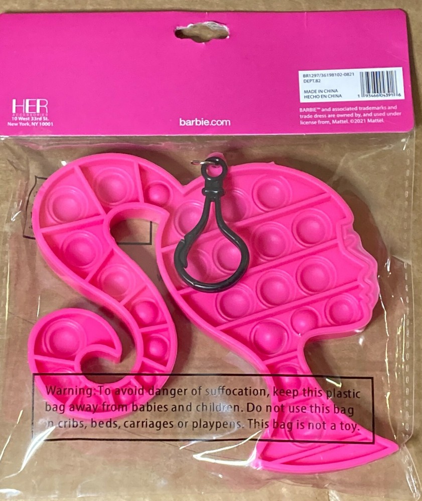 Barbie Popper Fidget Keychain NEW