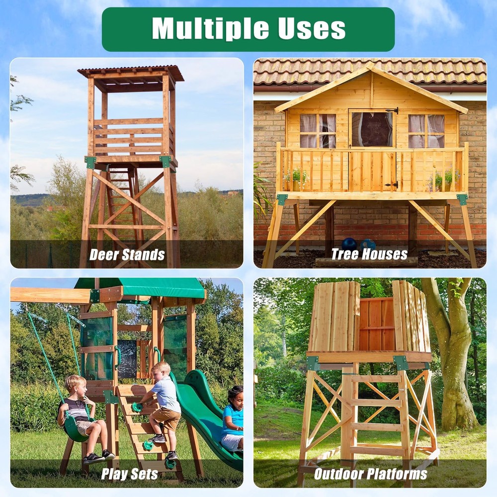 4Pack Deer Blind Brackets 4x4 Heavy Duty Deer Stand Bracket Compound Angle...