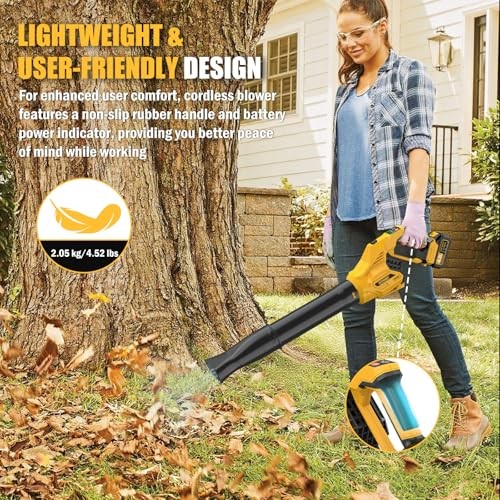 Cordless Leaf Blower 700CFM - Lightweight Handhold Brushless Battery Powered