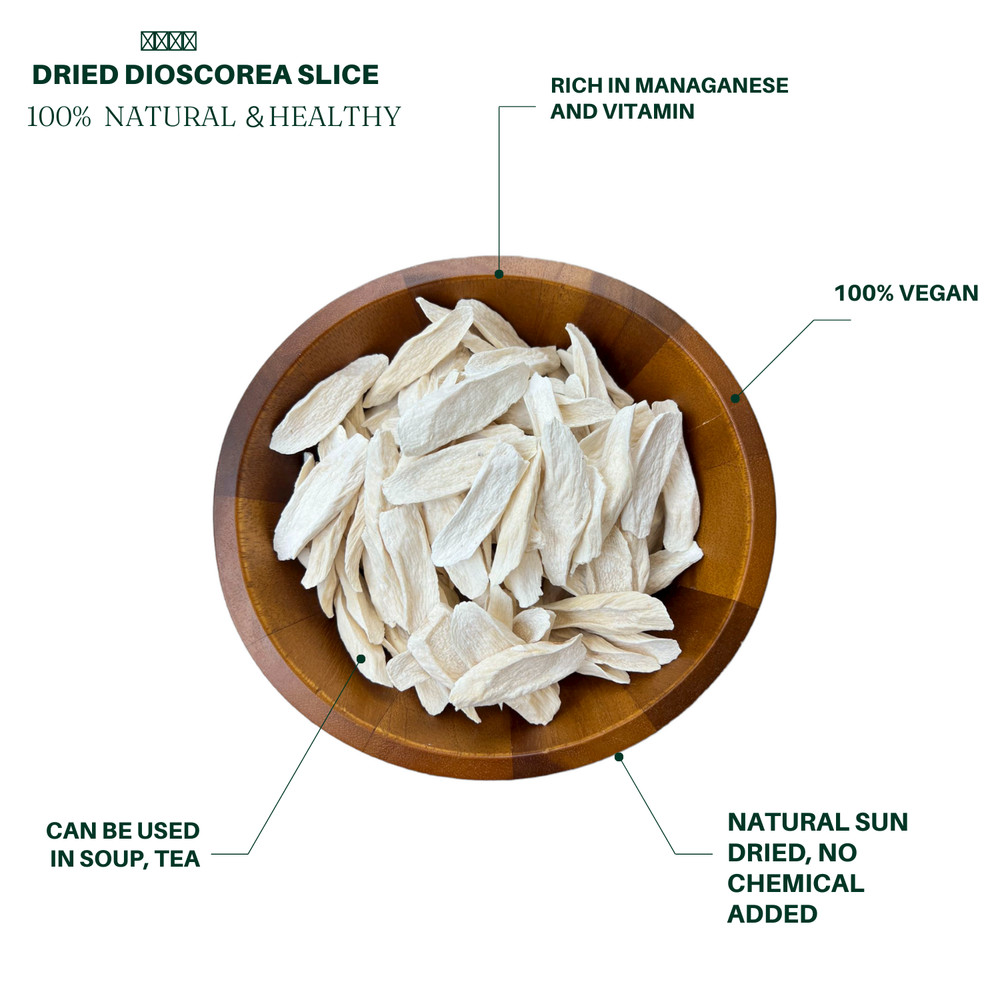 Premium Dried Dioscorea Slice Chinese Yam Slice 九龍堂 河南铁棍淮山 健脾益胃 纯天然 淮山药 8oz