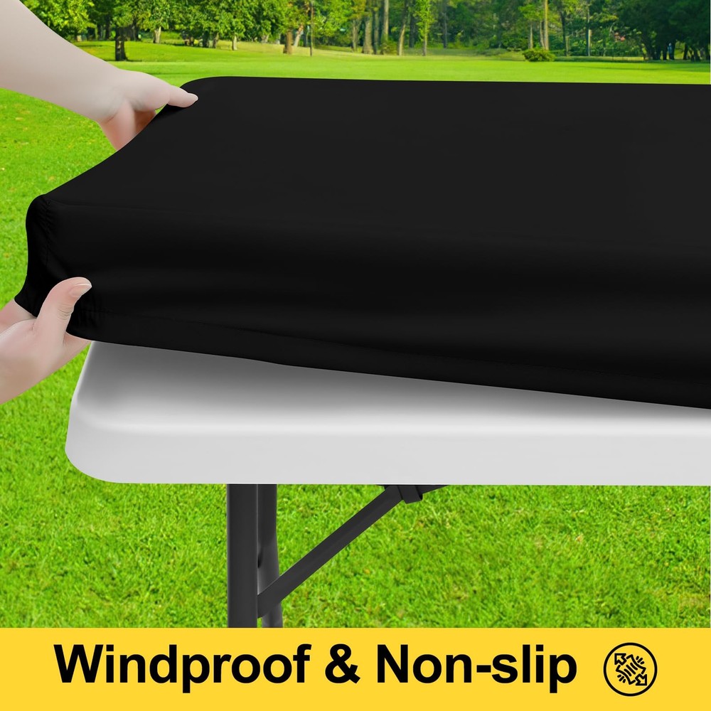 Smiry Picnic Table Cover with Bench Covers, Waterproof Elastic Fitted Polyest...