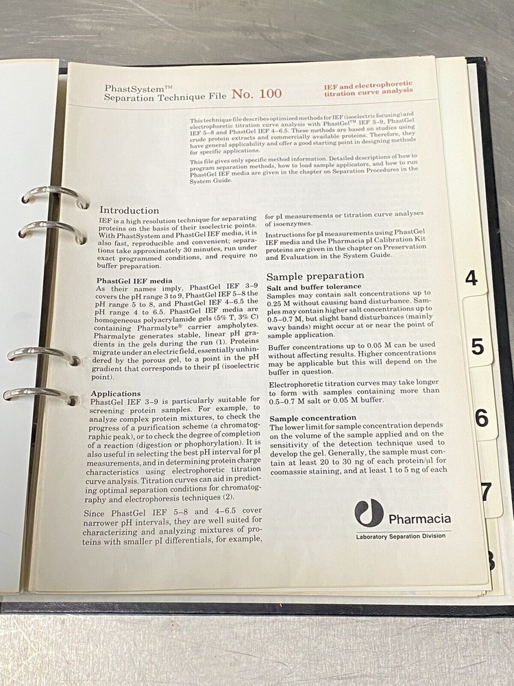 Pharmacia Phast System - Users Guide / Instruction / Manual