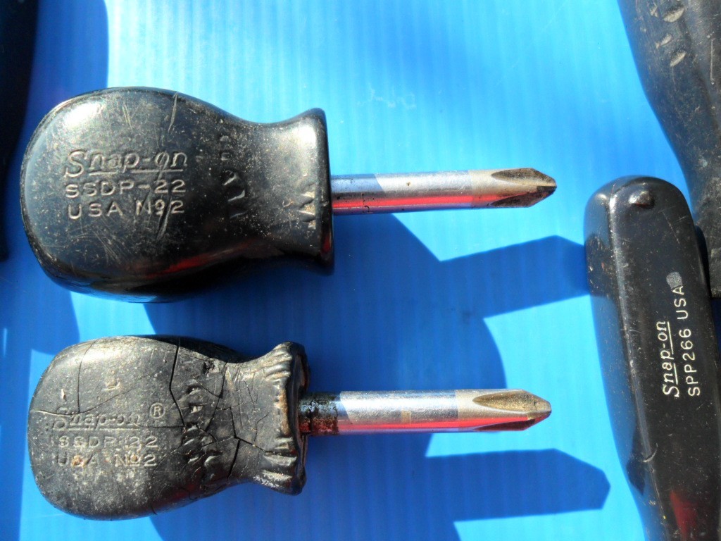 Snap On Tools Huge Screwdriver Lot 19 Pieces Hard Black Handle Plillips & Flat