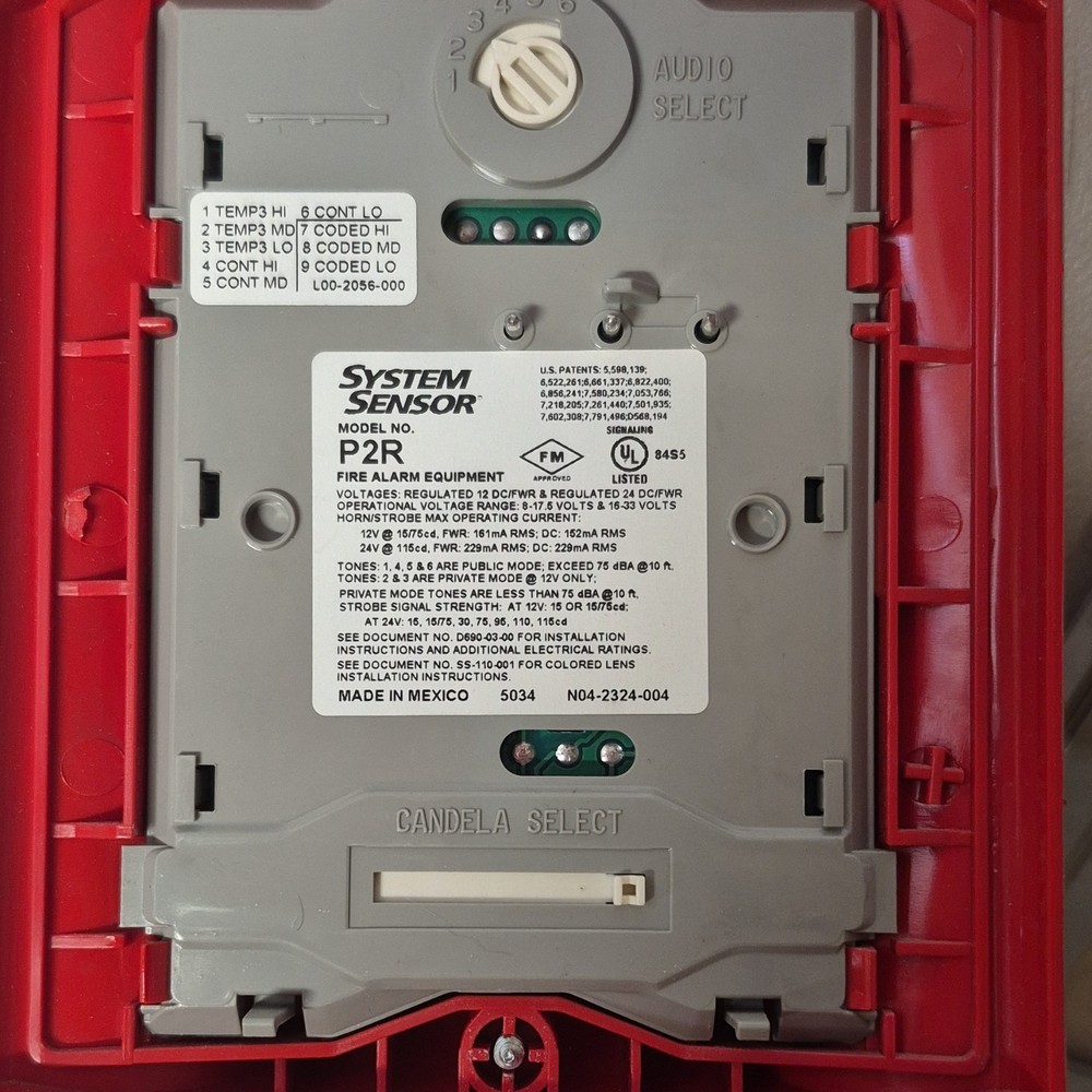 System Sensor P2R Fire Alarm Horn Strobe Red Fire Alarms