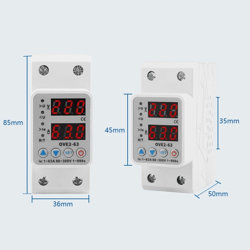 Smart Voltage Protector Auto Reset with Dual Display for Electrical For Safety