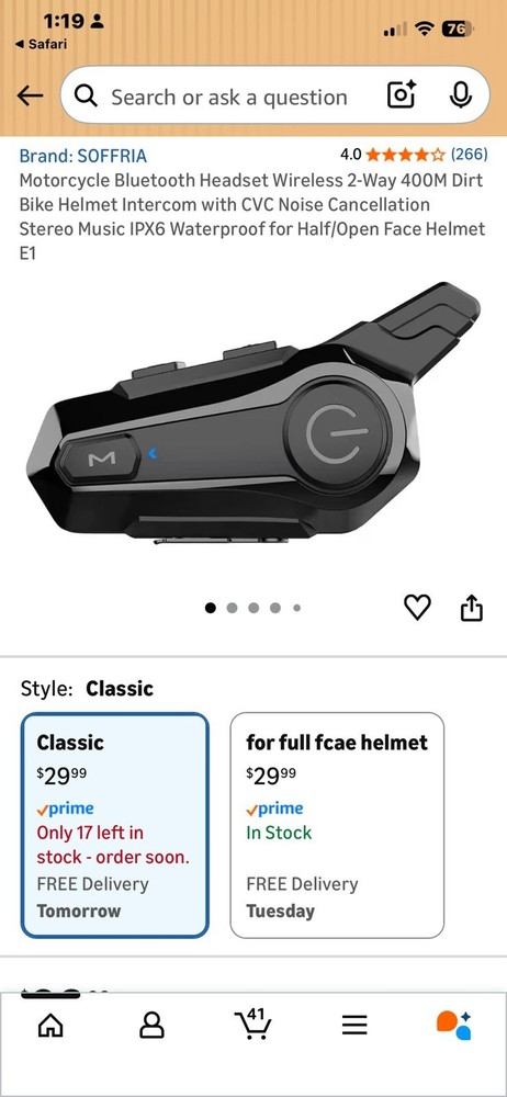 Helmet Headset Model X1 Plus Motor Rider