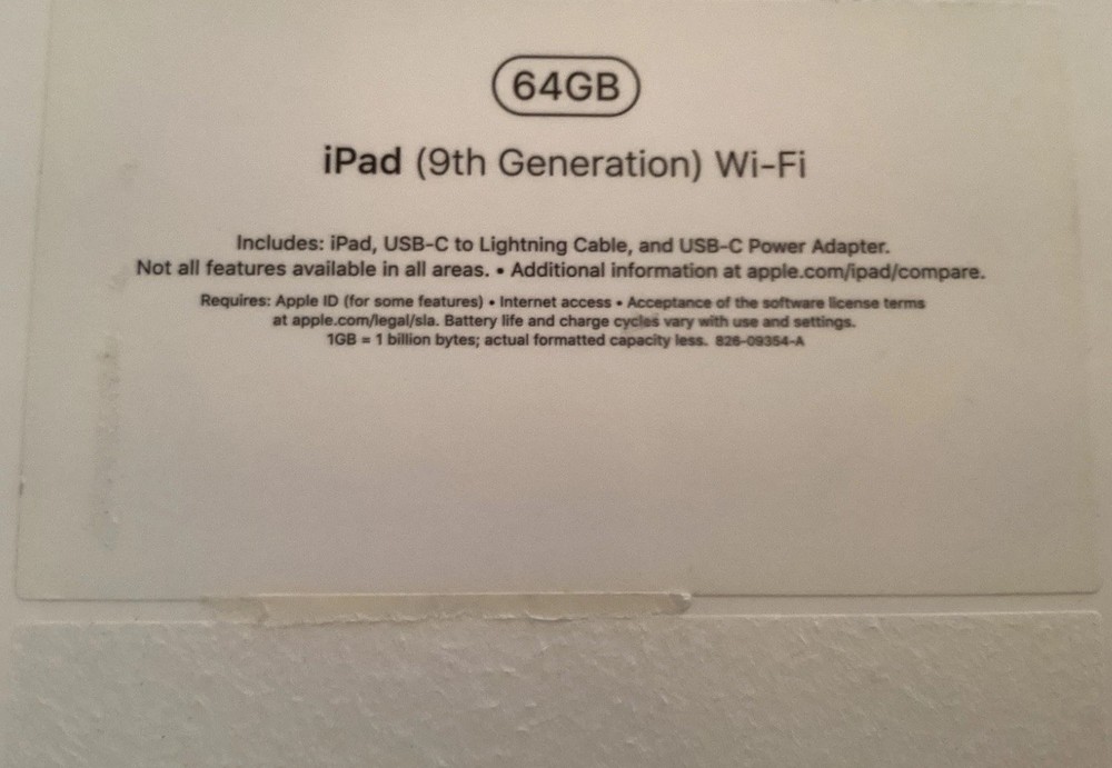 Apple iPad 9th Generation Wi-Fi 64GB Empty Box Only