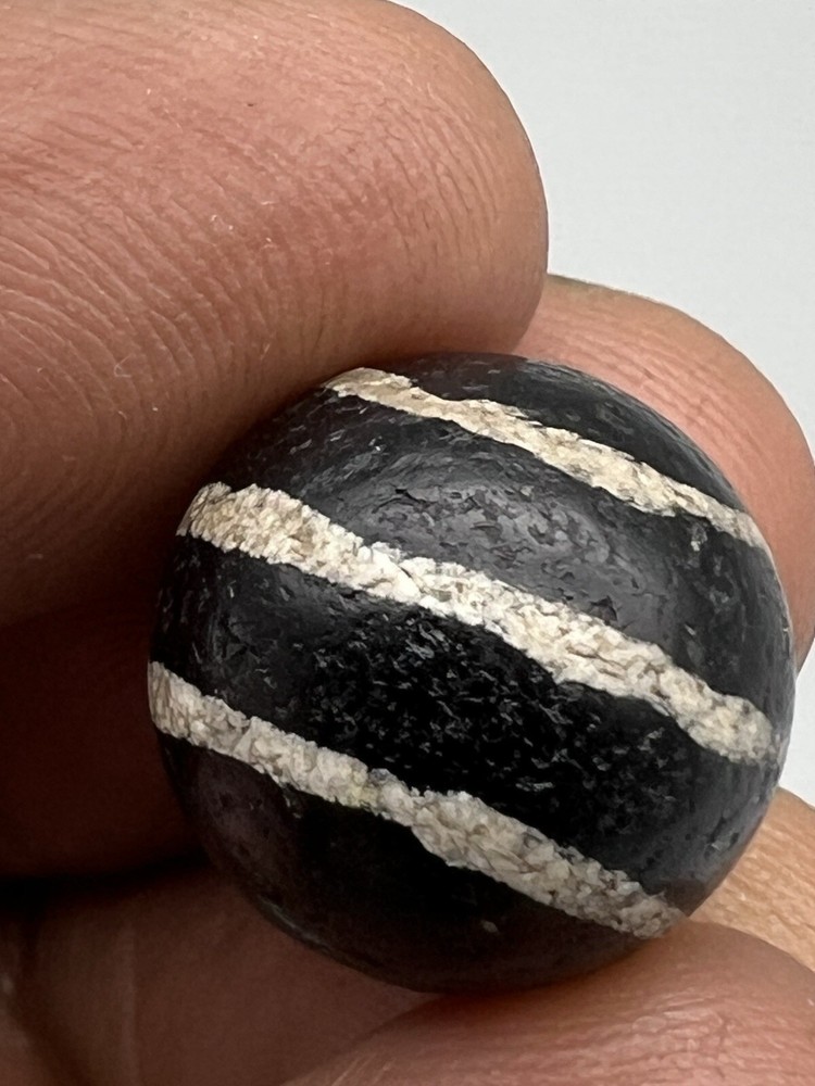 Ancient Burmese pyu Agate Bead Eached Decorated Agate Bead Amulet