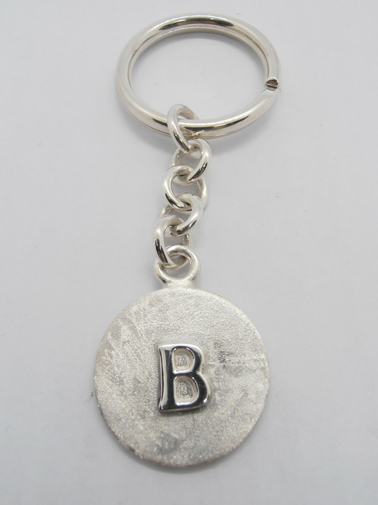 Letter Keychain - B - 925 Silver - Initial - Alphabet - Breeze -