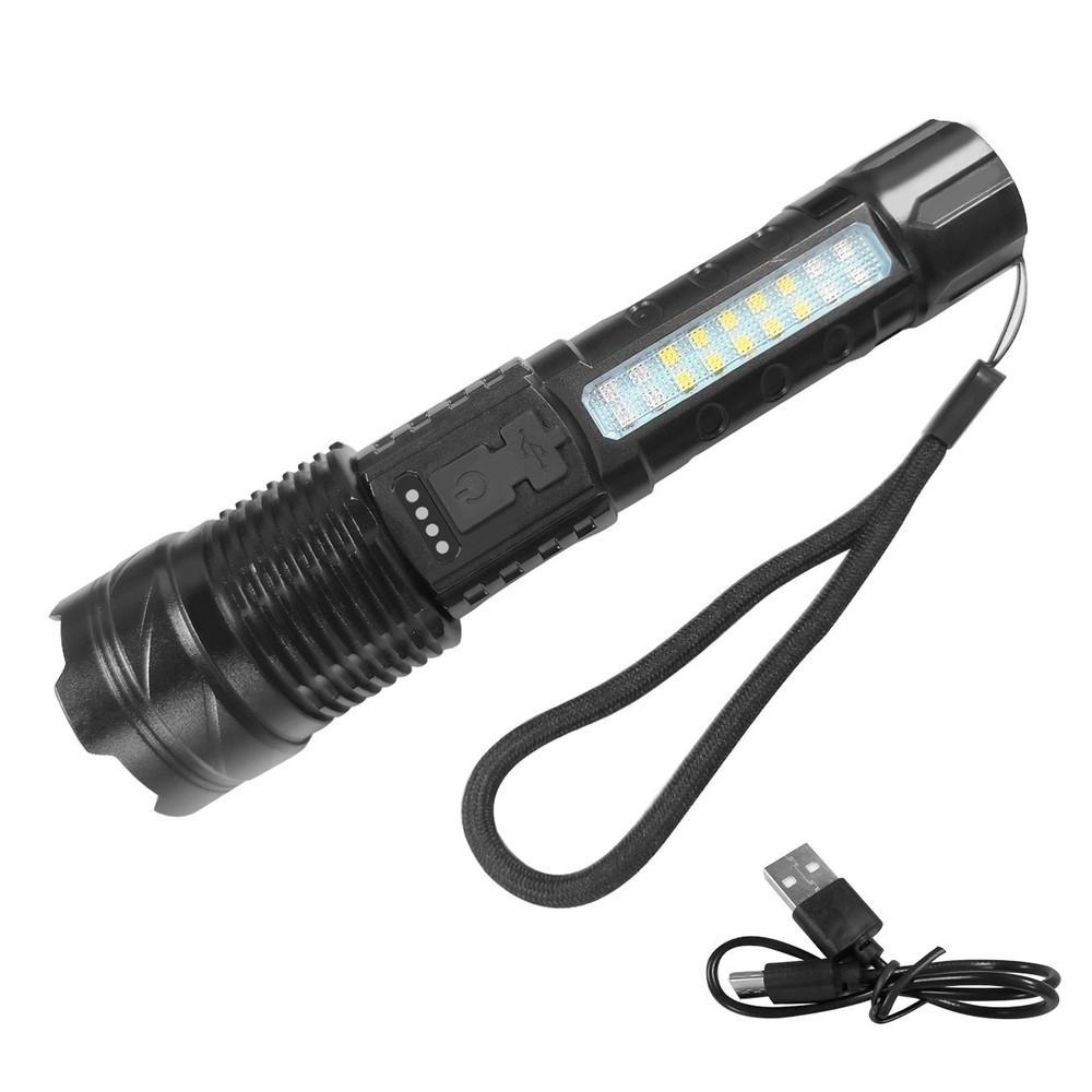 2Pack USB Rechargeable LED Flashlight Zoomable for Camping Hiking & Work