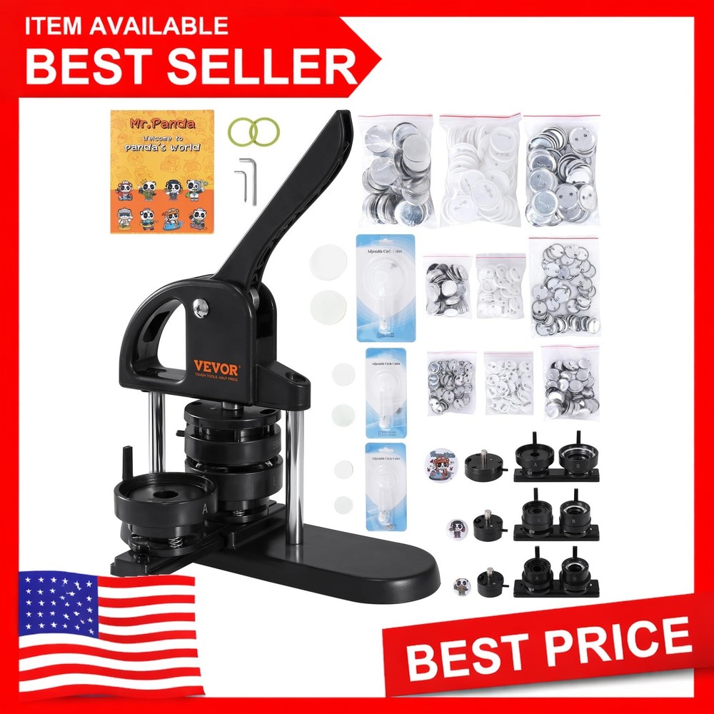 VEVOR Pin Button Maker 3 Size 300pcs Kit