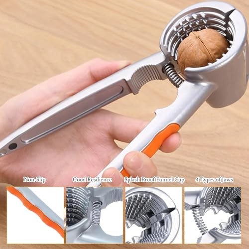 Nut Cracker and Crusher Tool Set, 1 Nutcracker with 2 Nut Picks, Durable and