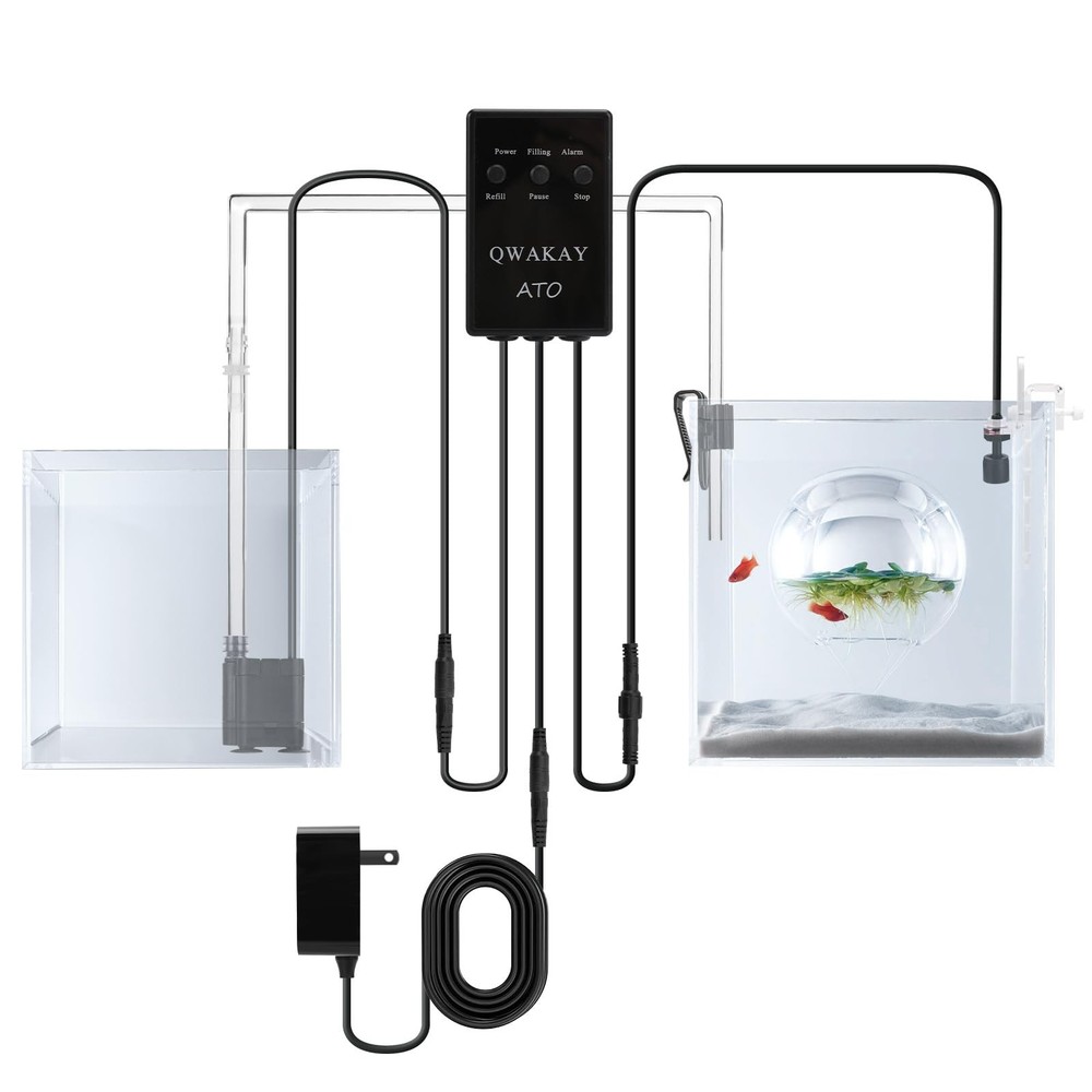 Auto Top Off System Aquarium - Smart Automatic ATO for Fish Tank Black
