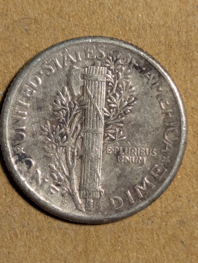 US 1920 Mercury Dime Silver