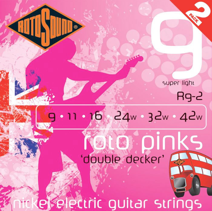 Rotosound R9-2 Roto Pinks Double Deckers - 2 Pack, New!