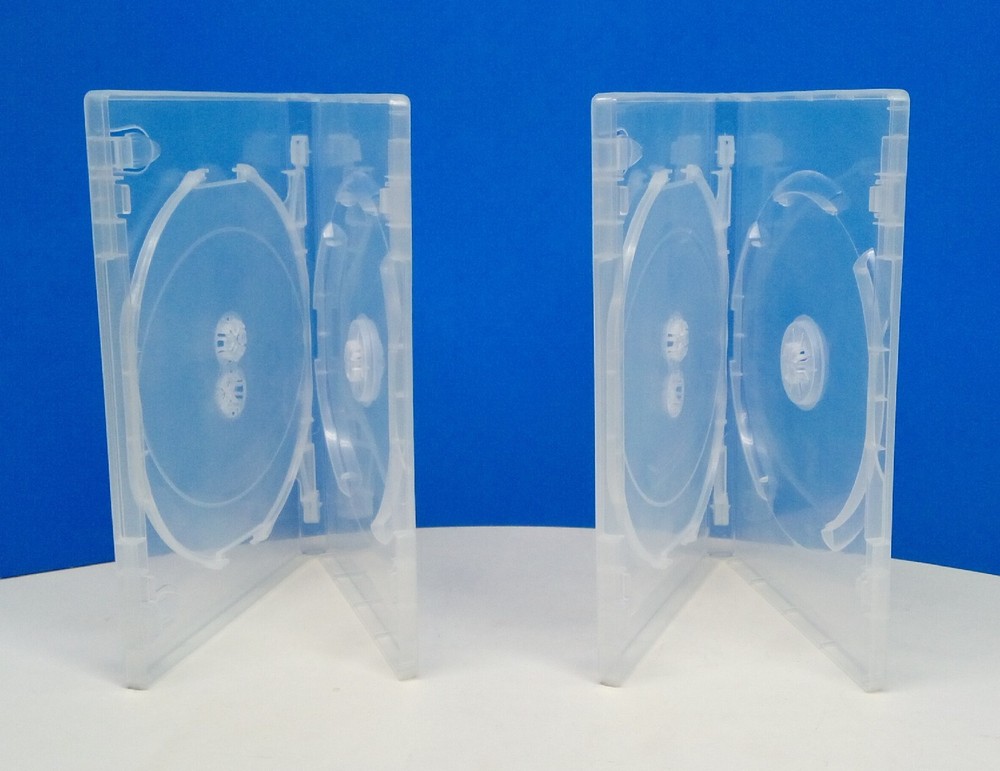 Set Of 2  (Transparent)  3 Disc DVD Replacement Cases
