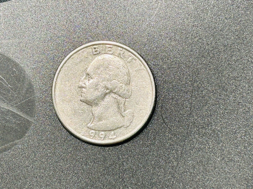 1994 Washington Quarter Massive Struck Through Grease Error Obverse and Reverse