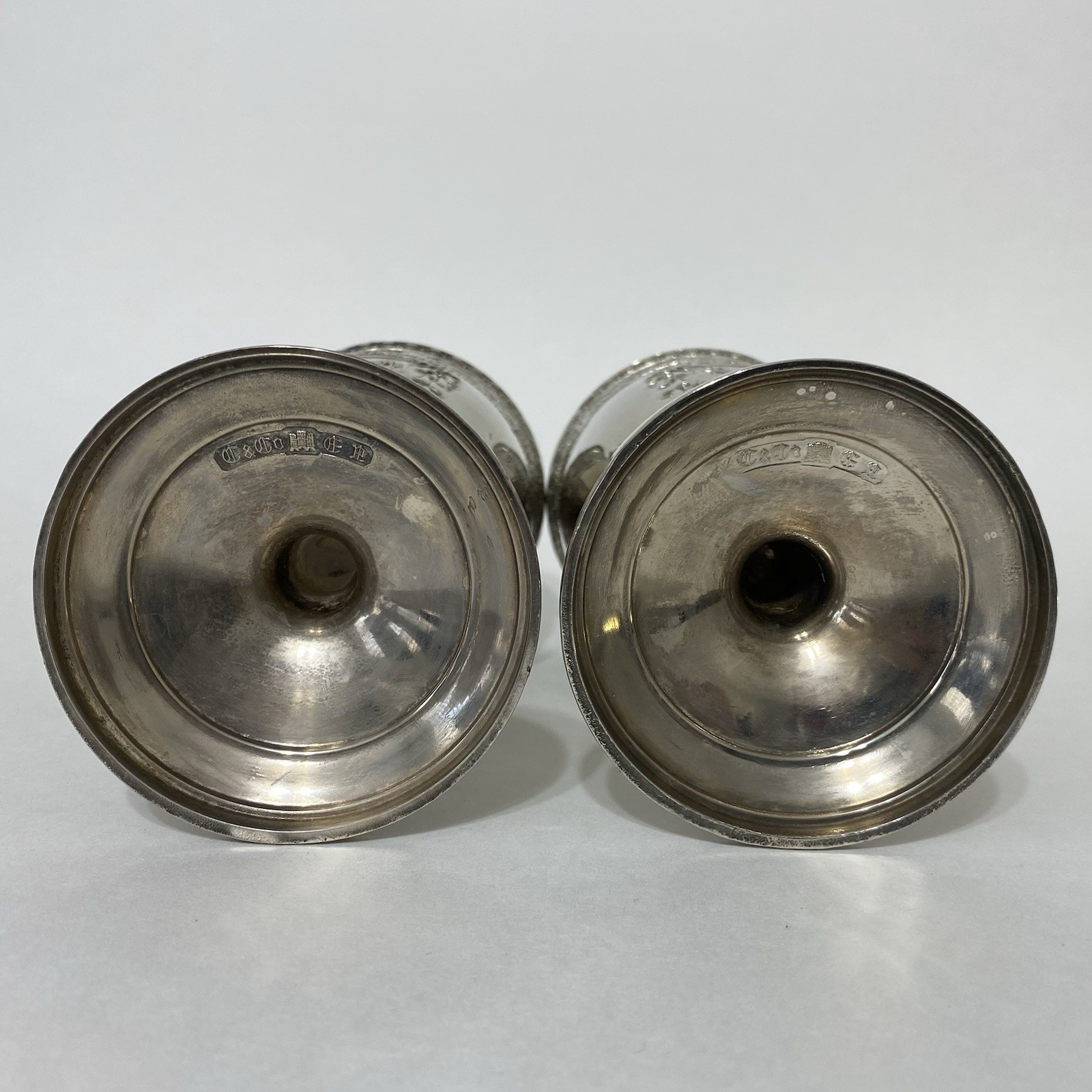 Vintage Corbell & Co Silverplate Goblets Set 4 Baroque Heraldic 6.5" Wine Cups