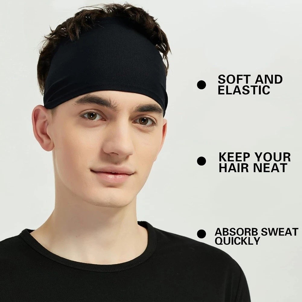 5 Pack Sports Headbands for Men & Women, Moisture Wicking Workout Sweatbands US