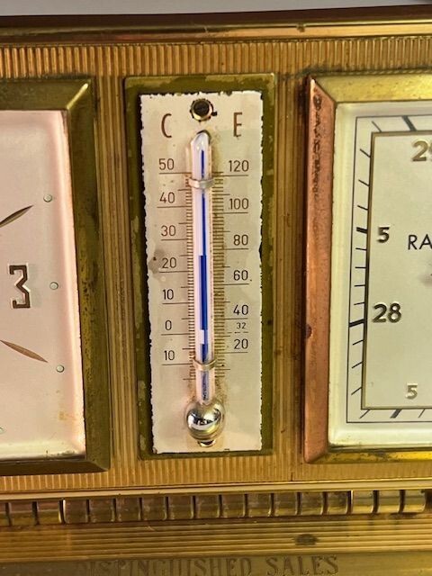 Vintage Seth Thomas Clock Alarm- Thermometer- Barometer- #L35