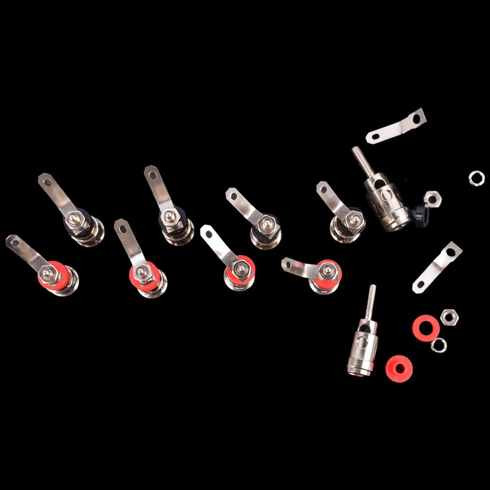 10 PCS Speaker Audio Terminal Binding Post Spring Loaded Type Nickel Plated