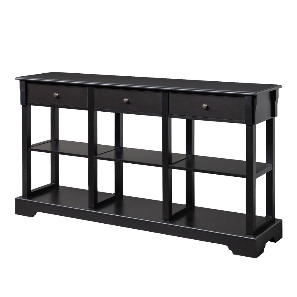 Console Sofa Table with Ample Storage, Retro Kitchen Buffet Cabinet Sideboard