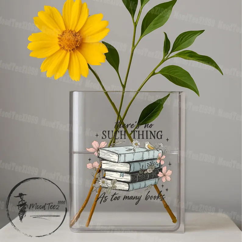 Acrylic Book Vase Floral Design Stackable Decor Flower Display