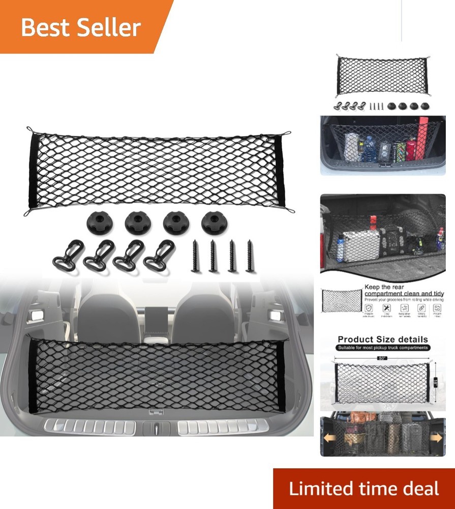 Versatile Adjustable Truck Cargo Net – 50"x18" for Maximum Carrying Capacity