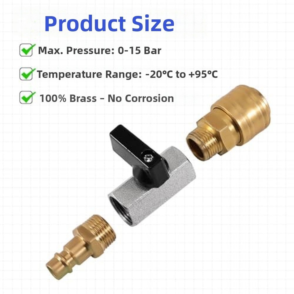 Air Compressor Hose Connector 14 Inch Brass With Fast Release Coupling
