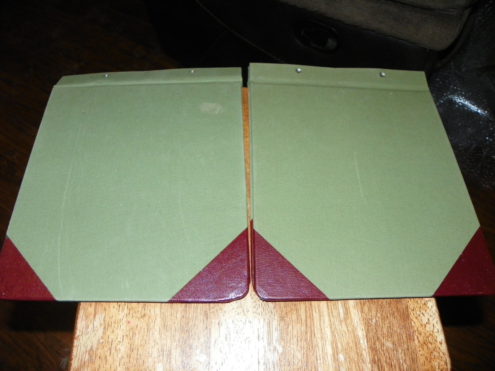 Lot of 2 Wilson Jones 278-27 Sectional Post Binder Canvas 11 x 8.5 GREEN 3" capa