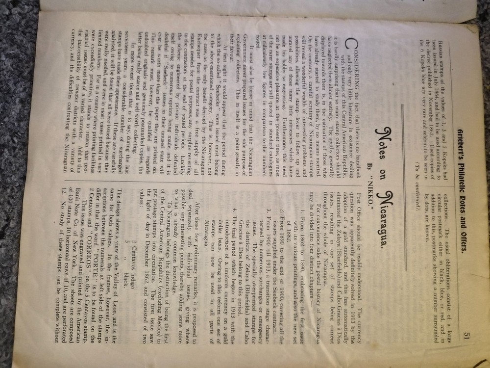 2 stamp publications.Hugo Griebert: Philatelic notes & offers . Sept & May 1919