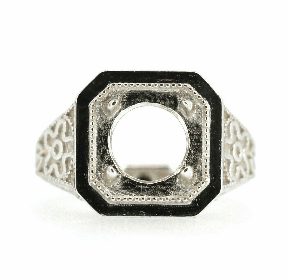 Sterling Silver Semi Mount Ring Setting Round RD 8x8mm