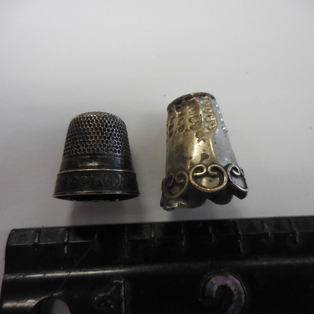2 SILVER THIMBLES ~ ONE MARKED & OTHER TESTED STERLING