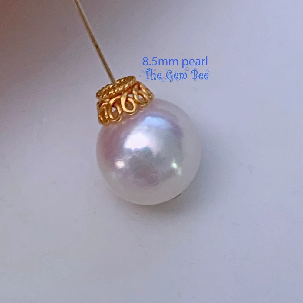 4.5mm 18k Solid Yellow Gold Petite Bead Cap Finding (2) or (10)