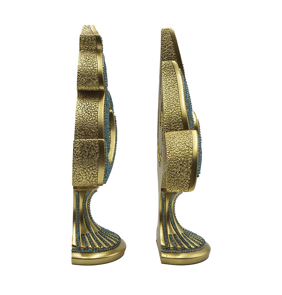 Modefa Islamic Table Decor | Allah & Muhammad Set | Gold & Turquoise 150-3S1A
