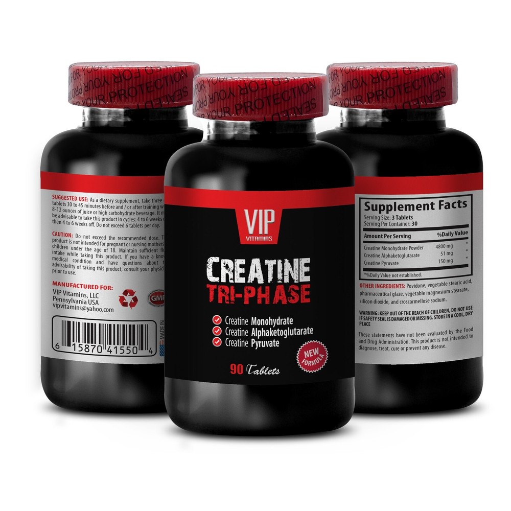 creatine Pyruvate tablets - Creatine Tri-Phase - workout energy supplement 1B
