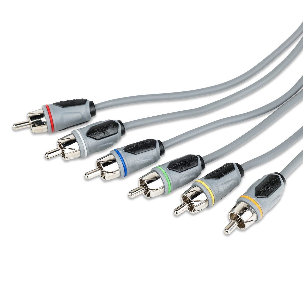 Skar Audio SKM6CHRCA6 6-Foot 6-Channel Marine Grade RCA Interconnects