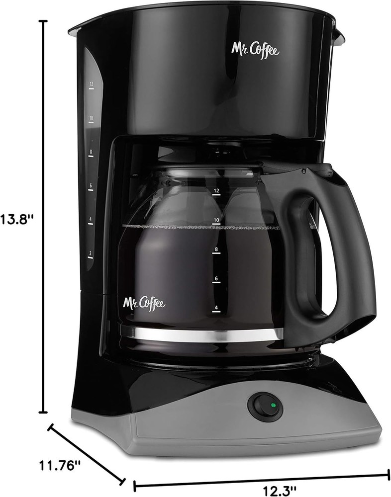 Versatile Black Coffee Maker - 12 Cups, Fully Automatic with Easy Cleaning