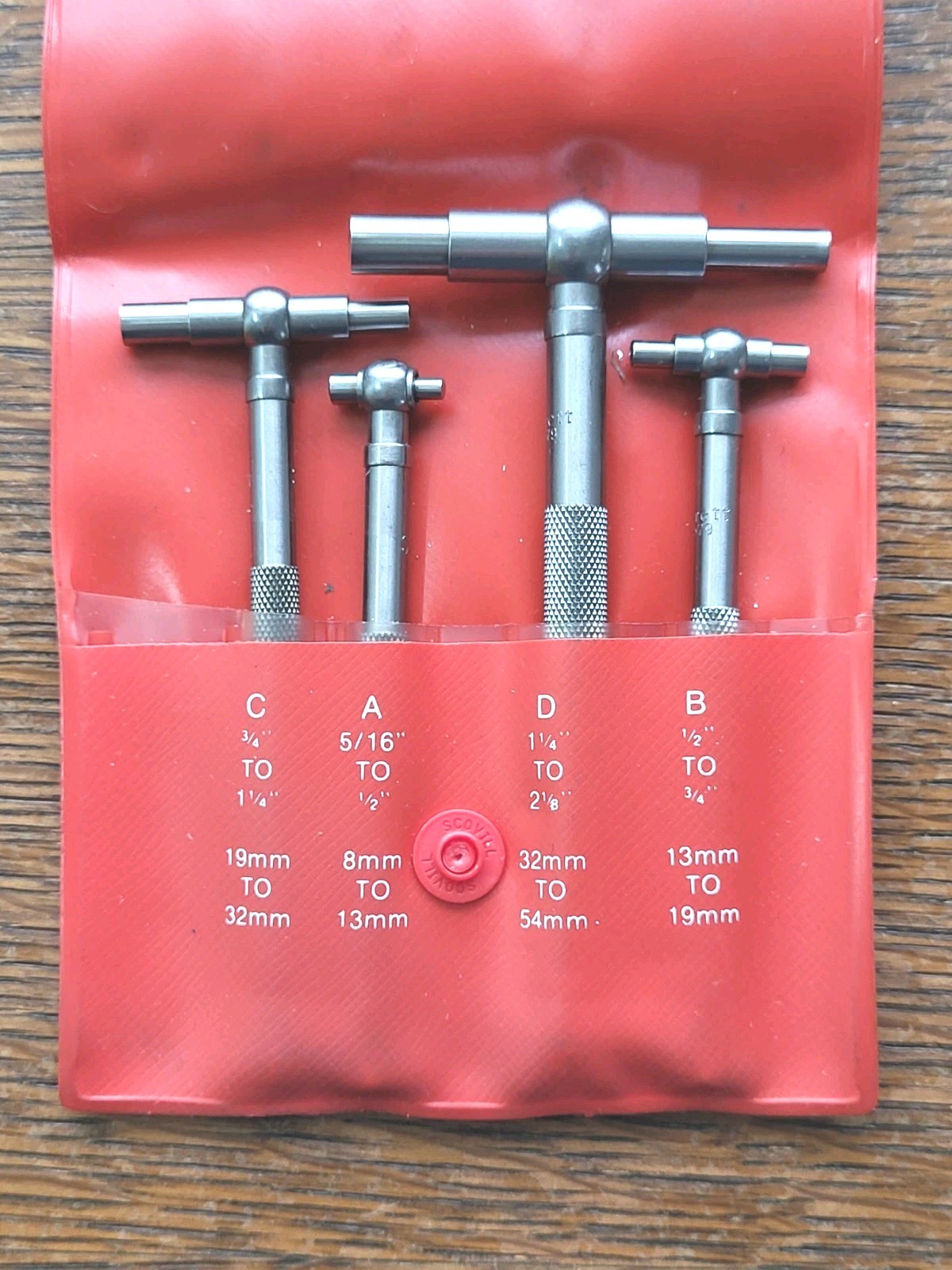 Vintage L. S. Starrett No. S579G Set of Four Telescoping Gages in Pouch USA